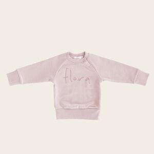 Jamie Kay Light Pink Flora Terrycloth Sweatshirt
